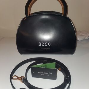 kate spade Black Satchel with Gold Handles and Strap